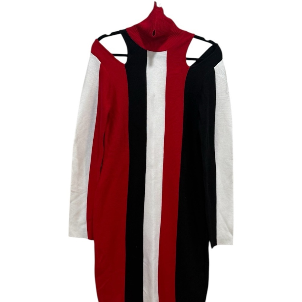 Almost Famous color block cold shoulder dress 1x